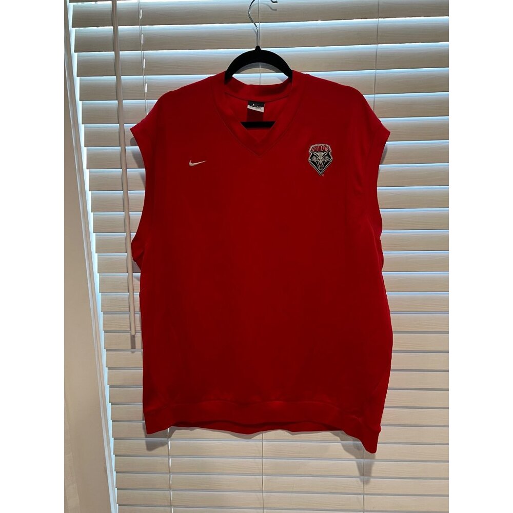 Nike New Mexico Lobos Dri-FIT V-Neck Athletic Vest Red Mens XXL NCAA Performance